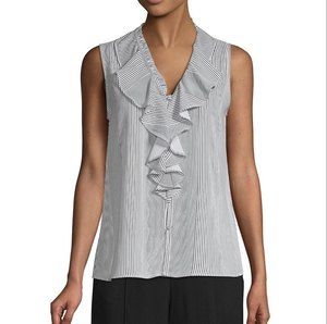 KARL LAGERFELD Striped Navy Blue Blouse